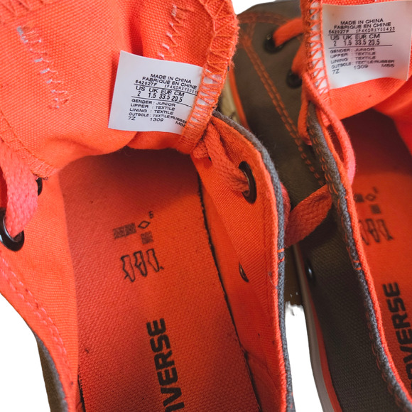 Converse Chuck Taylor All Star Double Tongue Neon Animal Print Junior Size 2 - Picture 13 of 14